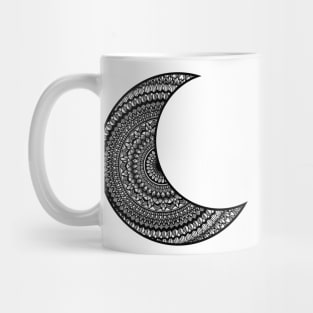 Black half moon mandala art Mug